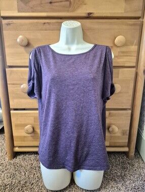 Colette Purple Women's Cold-Shoulder Knit Top Size M